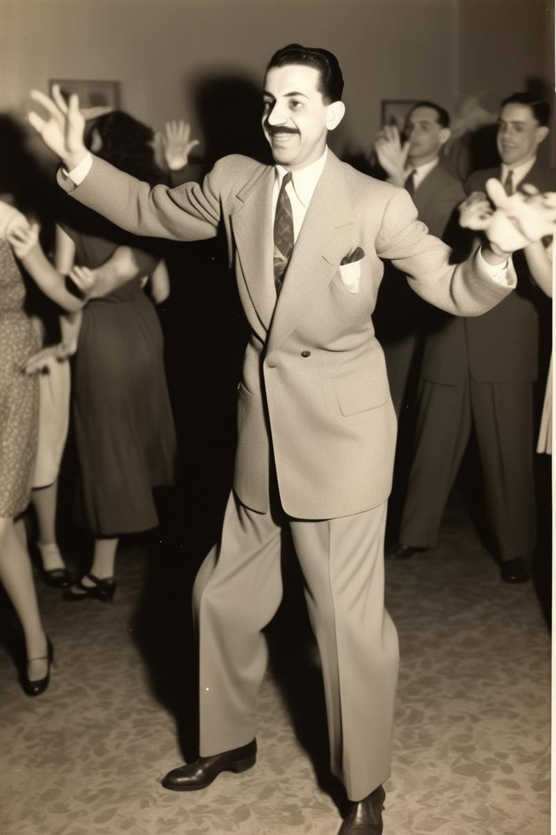 00889-623878312-_lora_Weegee Style_1_Weegee Style - Weegee style, in 1943, Luria Salvador in his 40s in the faculty dance in Bloomington Country.png